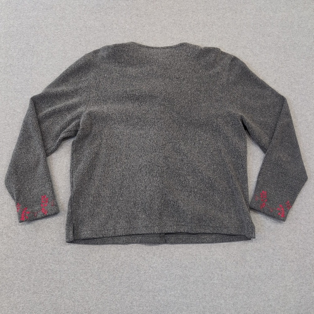 bechamel Gray Embroidered Button Front Cardigan Women's Size Large - Picture 3 of 3